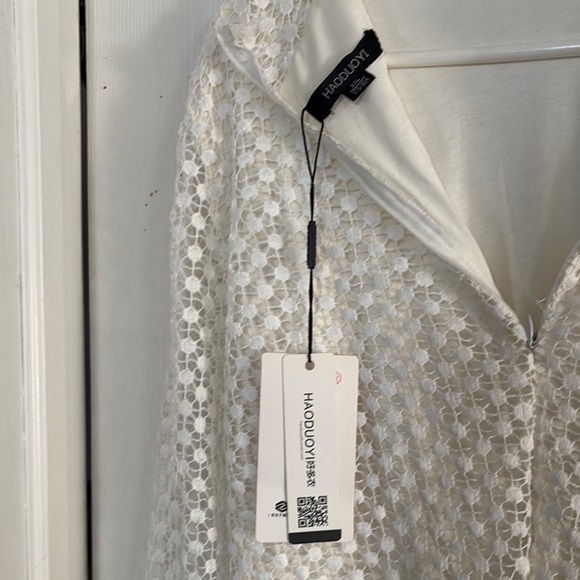 HAODUOYI Cream Long Sleeve Ruffled Blouse - Picture 4 of 11